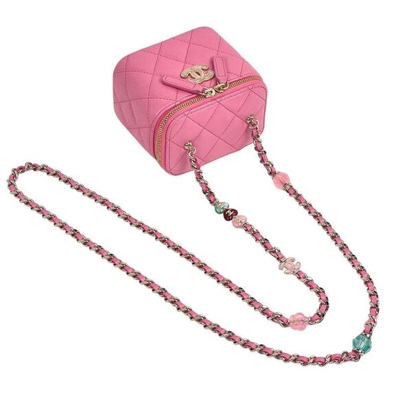 Chanel Coco Mark Chain Shoulder Bag Matelasse Small Vanity Shoulder Bag Leather - Picture 9 of 11